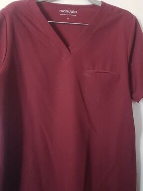 Mandala Women's V-Neck Dress in Burgundy